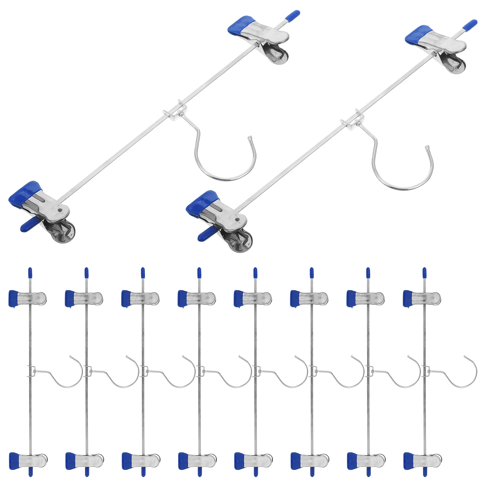 

10pcs Metal Pants Hangers with Clips 360 Degree Rotating Hook Blue Storage Closet Organization Pant Racks Clothes Skirt Holders