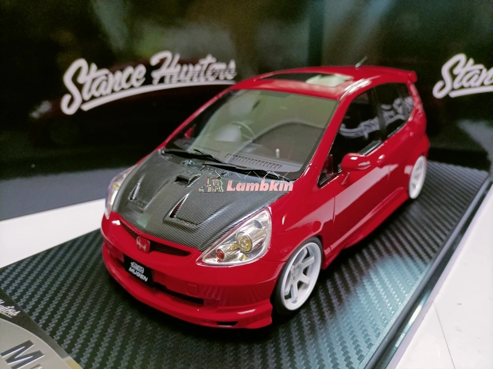 Stance Hunters 1:18 For Unlimited Honda Fit Modified Car Models Mugen Honda Jazz Collectible Small Steel