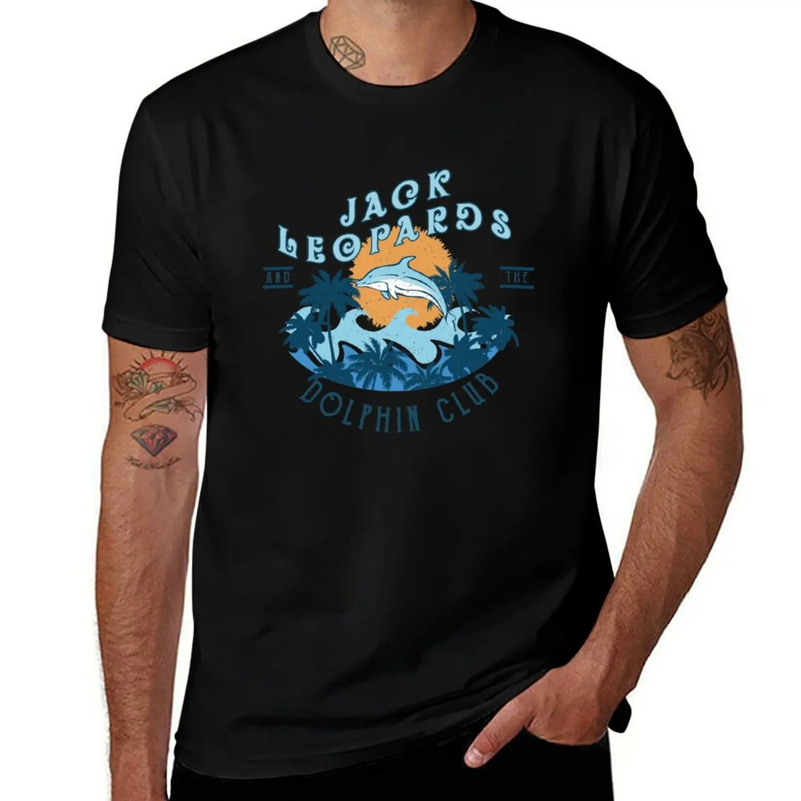 Jack Leopards & The Dolphin Club T-Shirt Everyday Wear Basic Short Sleeve Top T-Shirt