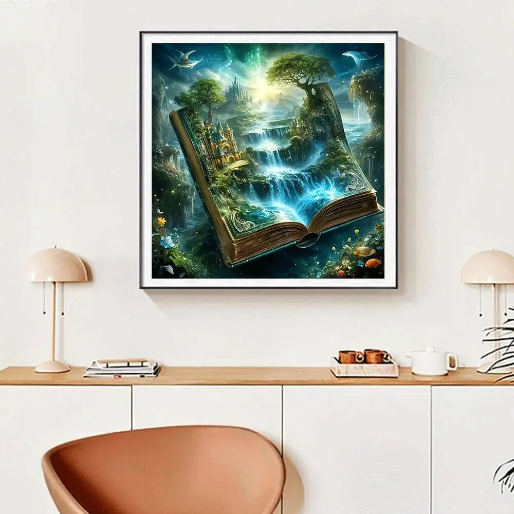 Huacan DIY Diamond Painting Kit Fantastic Magic Book Scenery Diamond Mosaic Art New Collection 2025 Home Decor Gift view 3