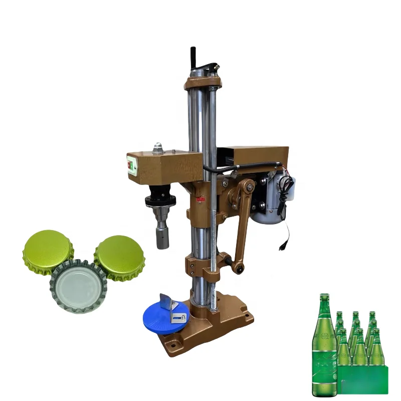 Semi Automatic Carbonated Soda Beer Glass Bottle Corker Metal Caps Crown Cap Sealer Machine Lids Bottle Caps Closures Machines