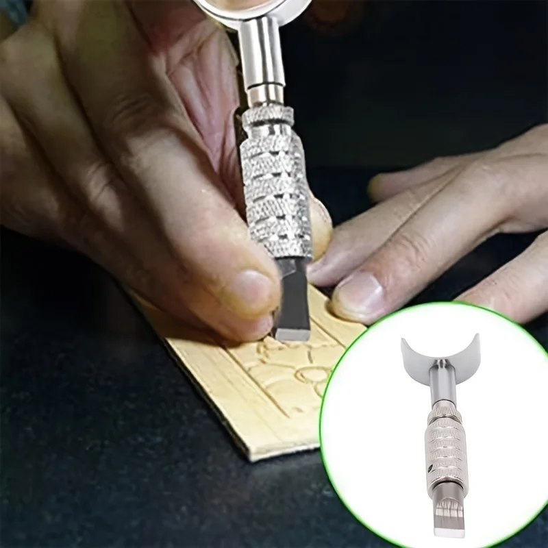 Adjustable Leather Swivel Nicking Knife for Leather Craft, Leather Swivel Knife Flexible Handle Strong Durable Metal Detachable