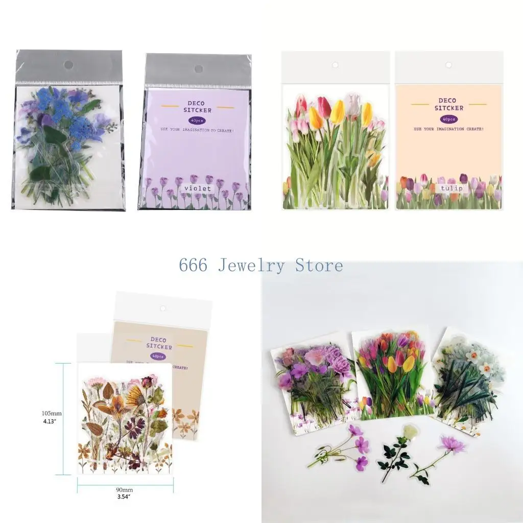

F2TD Artificial Flower Photo Props Stickers Jewelry Making Filling Materials Flowers Sticker Beauty Decal Resin Filler