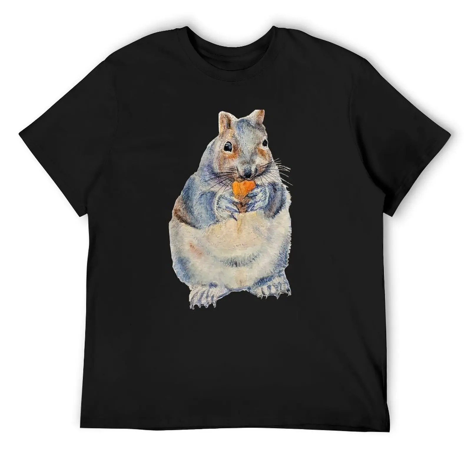 

Hungry Squirrel Preparing for Winter, Mixed Media T-Shirt aesthetic clothes tees t shirt men 100℅ cotton