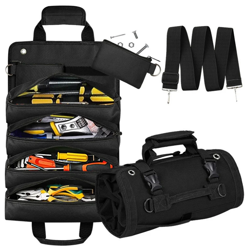 

1PCSHeavy Duty Reel Tool Bag，Multifunctional Tool Storage Bag，Suitable for storing various tools，Electrician，Carpentry，Automotiv