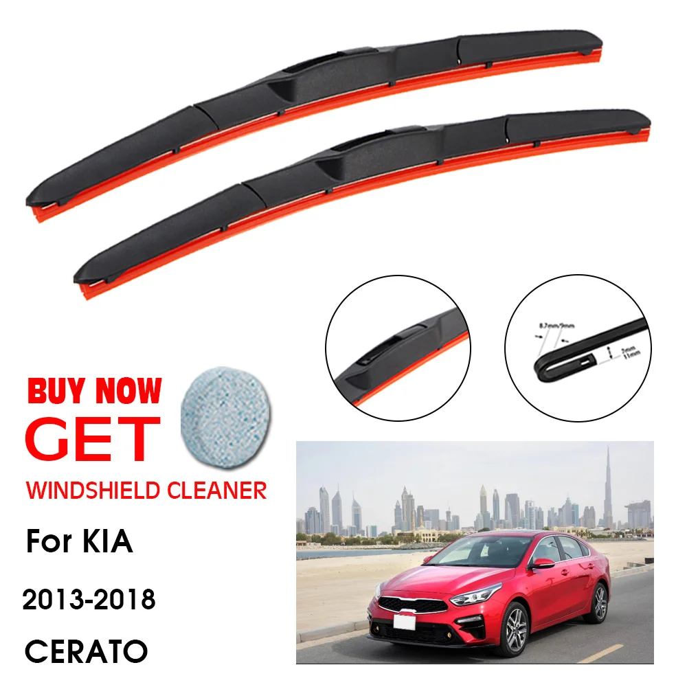 

Car Wiper For KIA CERATO 26"+14" 2013-2018 Front Window Washer Windscreen Windshield Silica Gel Wiper Blades Accessorie