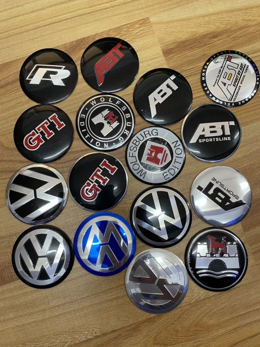 Car Wheel Stickers 56mm Auto Center Hub Cap Decal Accessories For Volkswagen GTI R-Line R Polo T5 Golf Passat Magotan CC Santana