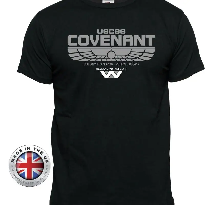 Alien Uscss Covenant Black Cotton T Shirt Or Women'S Fitted And Kids