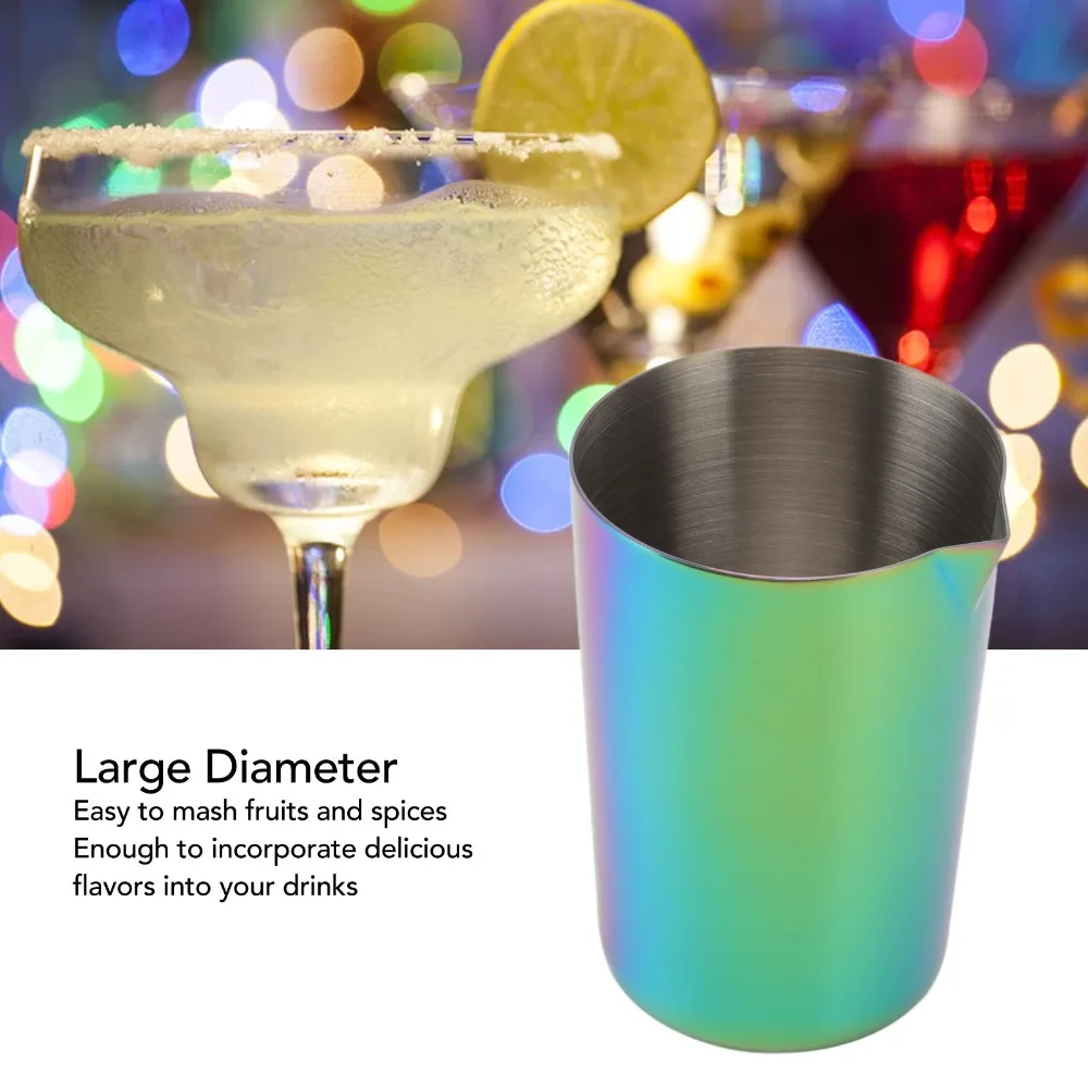 Dishwasher Safe Bartending Cup Rust Proof Colorful Bar Mixing Cup Stainless Steel Coffee Latte Art Cup Coffee Latte Art