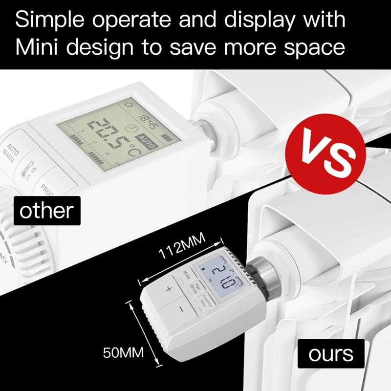 Imagem -02 - Tuya Bluetooth Termostato Atuador da Válvula do Radiador Controlador de Temperatura Inteligente Aquecedor Sigmesh Controle de Voz Trv