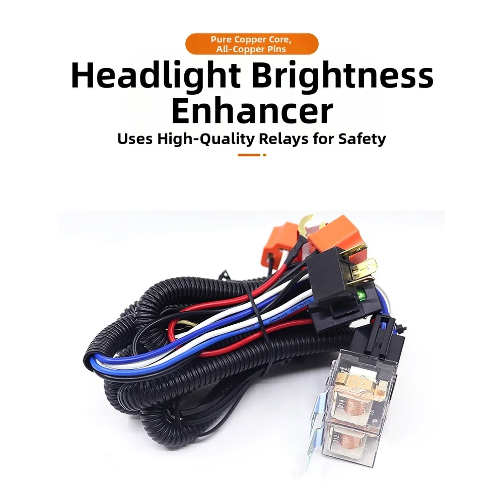 12V 24V 2 Light 4 Light Car Headlight Brightness Enhancer Wiring Harness Upgrade Modification Wiring Harness Group