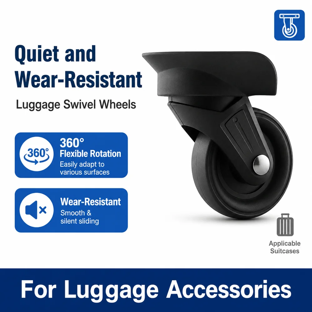 Universal Luggage Wheels For Hongling A-819 360° Swivel Caster Bracket Wear-Resistant Smooth Rolling Noise Reduction Replacement