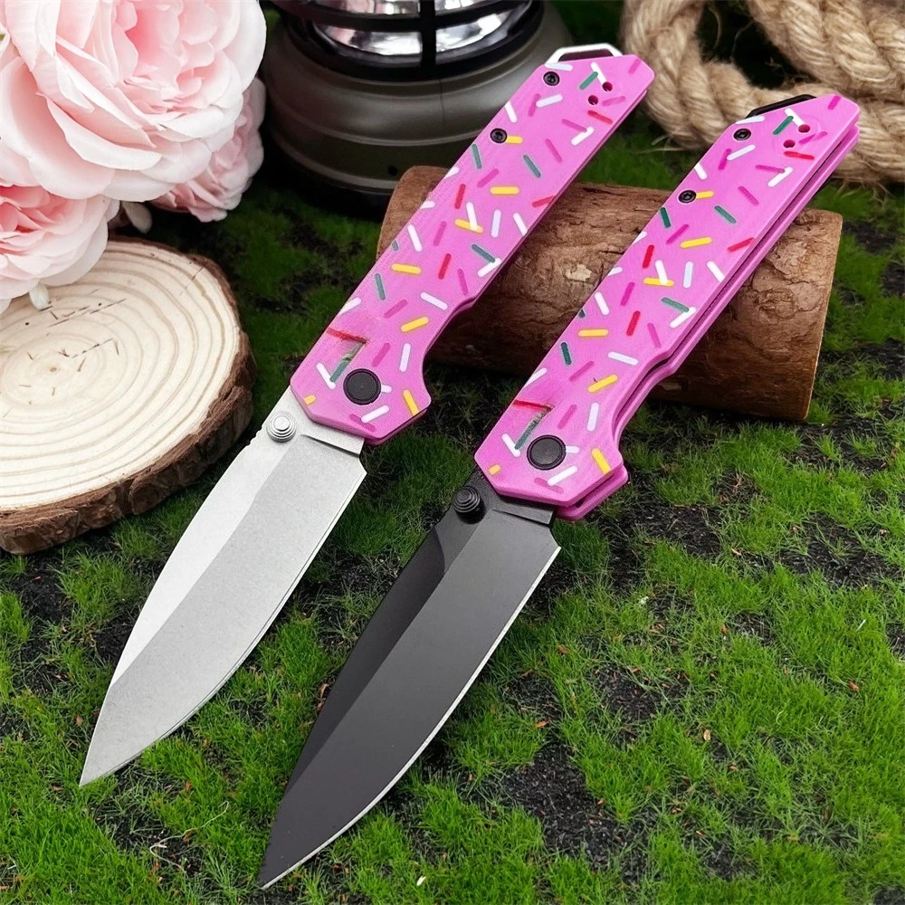

НОВЫЙ складной карманный нож с розовой ручкой, портативный складной карманный нож для охоты и рыбалки, альпинизма, праздничные подарки, инструмент для необходимого снаряжения