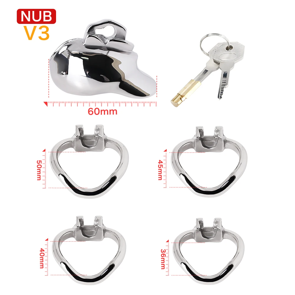 HTV3 Metal Stainless Steel Cock Cage Male Chastity Cage Lock Penis Ring Chastity Device Belt Restraint Sex Toys For Men Adult 18