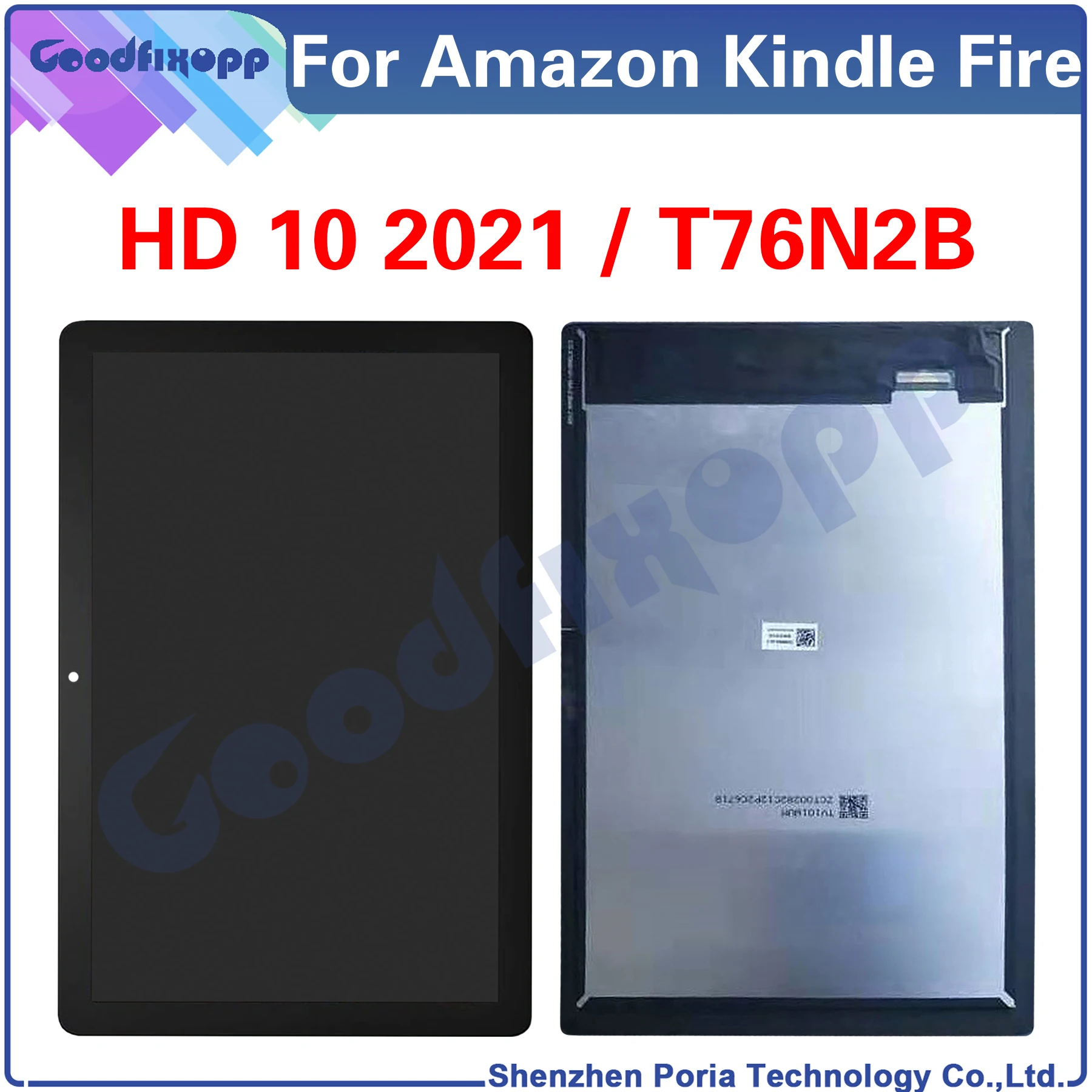 For Kindle Fire HD10 2021  LCD Display Touch Screen Digitizer Assembly For HD 10 11th Gen T76N2B KFTRWI Screen Replacement