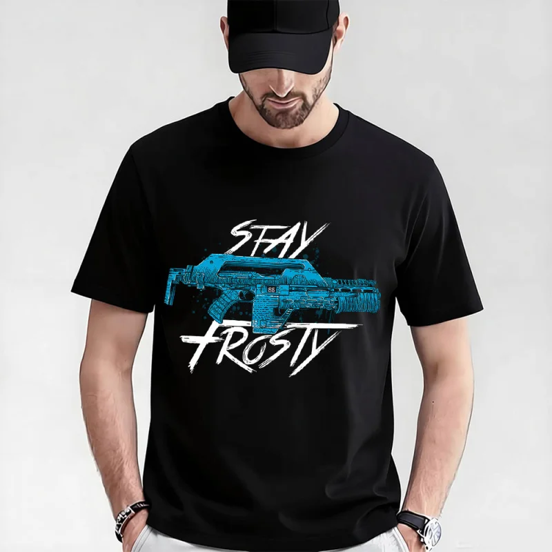 

STAY FROSTY PULSE RIFLE Retro Horror movie Alien Sic-Fi Gift T-Shirt Weyland Xenomorphe Graphic clothes 0320 Large size tops