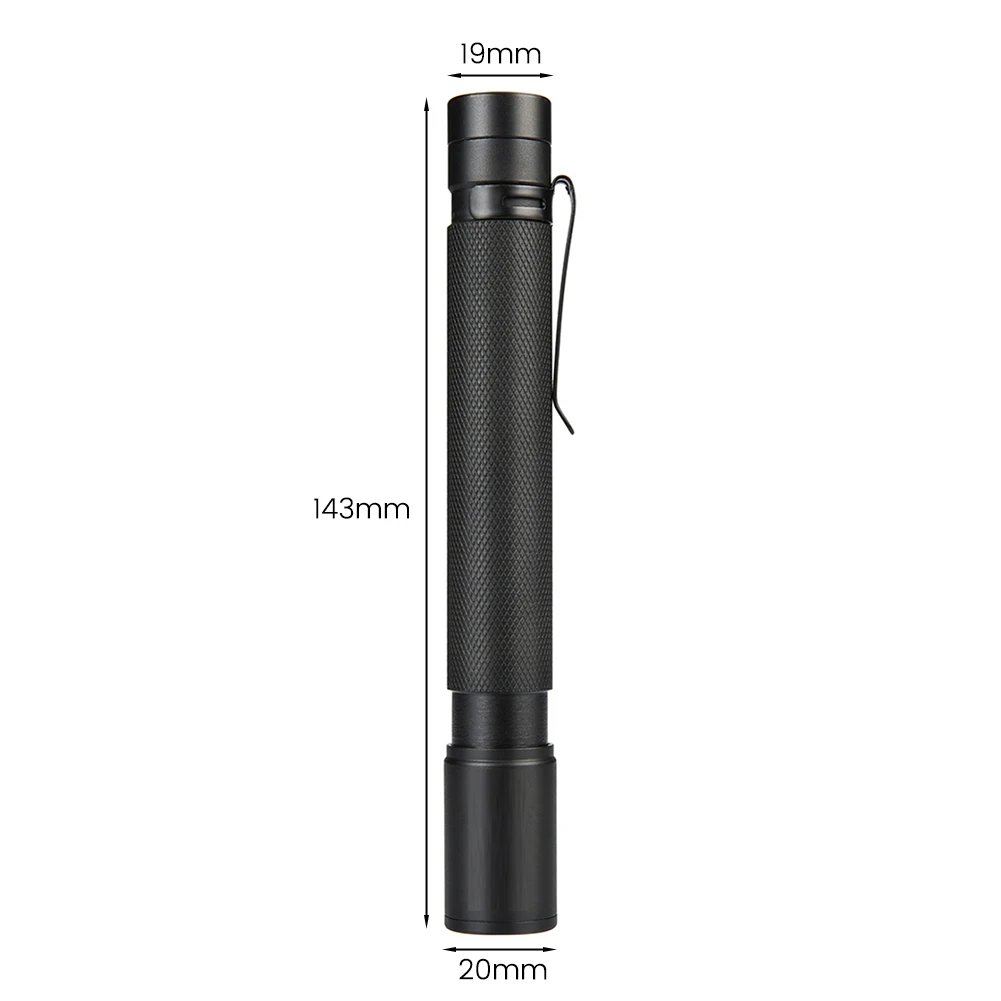 LED Torch Mini Small Clip On Torch Aluminum Alloy Telescopic Zoom Flashlight 3 Lighting Modes Pocket Size Torch