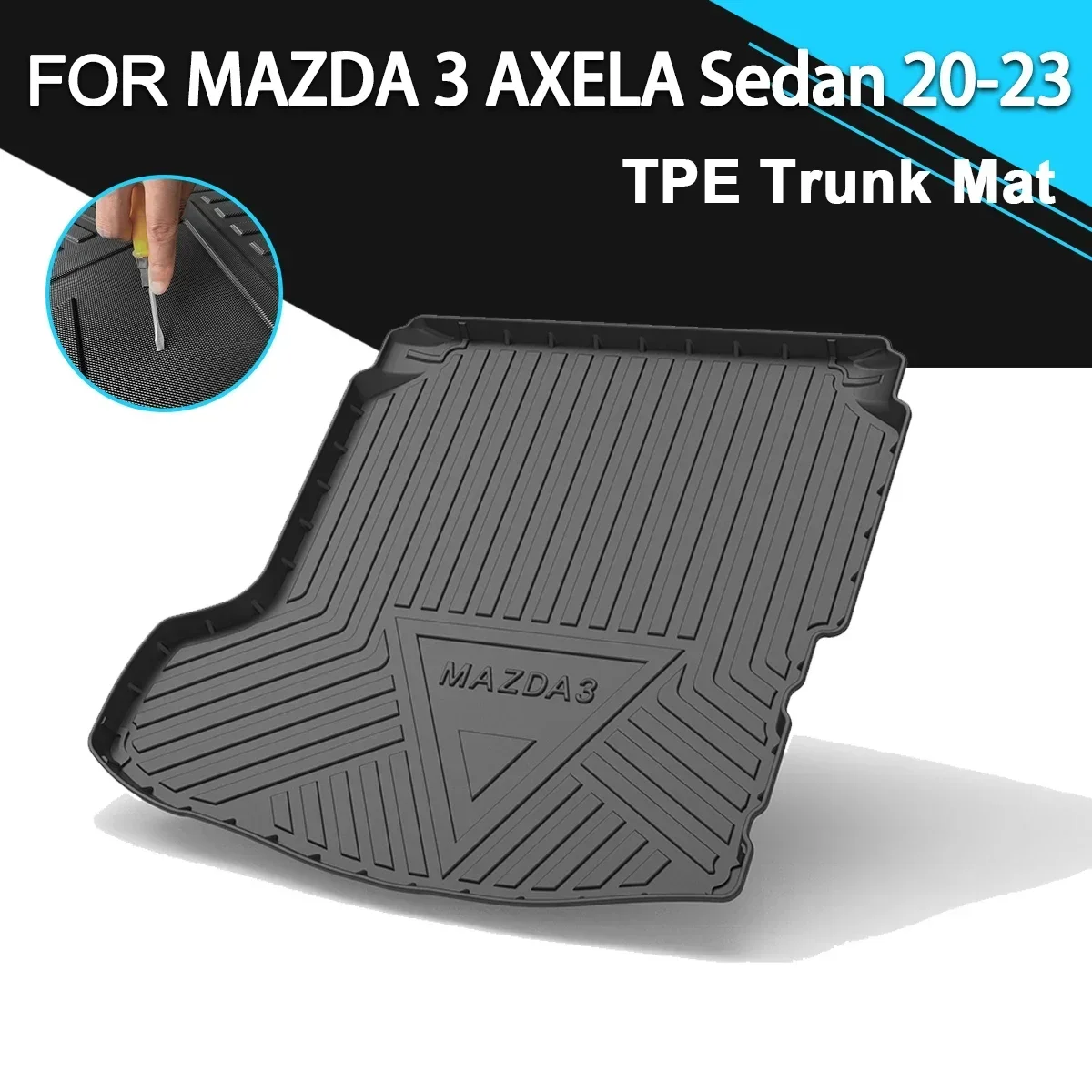 

Car Rear Trunk Cover Mat Non-Slip Waterproof Rubber TPE Cargo Liner Accessories For MAZDA 3 AXELA Sedan 2020-2023