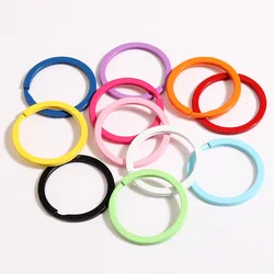 10pcs Cute Candy Color Spray Paint Keyring Keychain Split Ring Metal Car Key Ring For DIY Handmade Jewelry Making Accessories