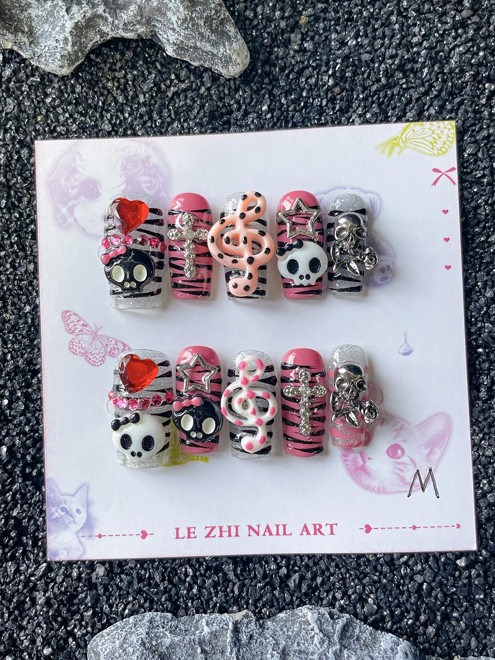 Y2K Hot Girl Totenkopf-Press-O – Nail Art Zebra Design Bewertung und Preis