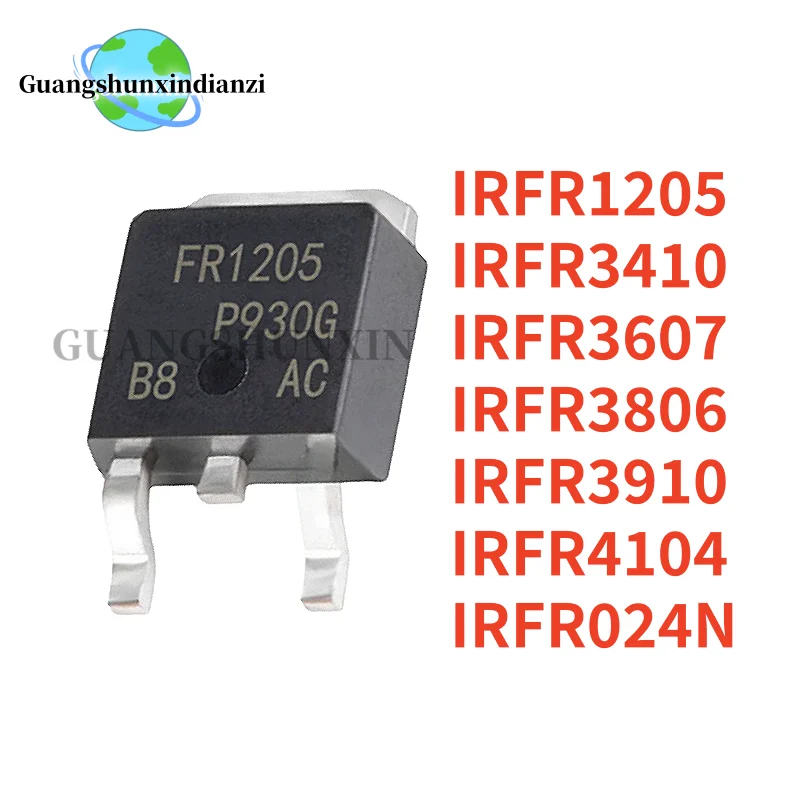 10PCS NEW IRFR024N IRFR1205 IRFR3410 IRFR3806 IRFR4104 IRFR3910 IRFR3607 TO-252 FR024N FR1205 FR3410 FR3806 FR4104 FR3910 FR3607