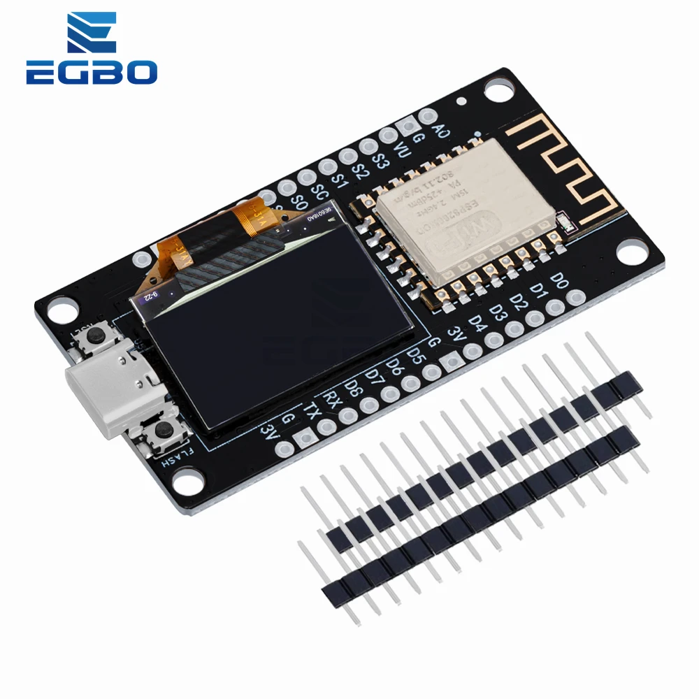 NodeMCU ESP8266 Development Board With 0.96 Inch OLED Display CH340G ESP-12F WiFi Module TYPE-C USB For Arduino/Micropython