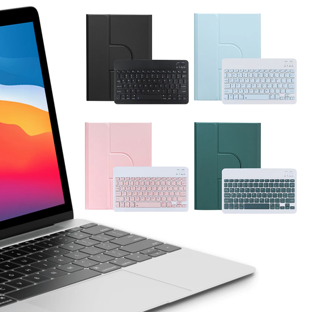 คีย์บอร์ดไร้สายเคสคีย์บอร์ดพับได้มี7สีแผ่นครอบแป้นพิมพ์ไร้สายที่สามารถถอดออกได้ backlit สำหรับ iPad 10th Gen 10.9นิ้ว