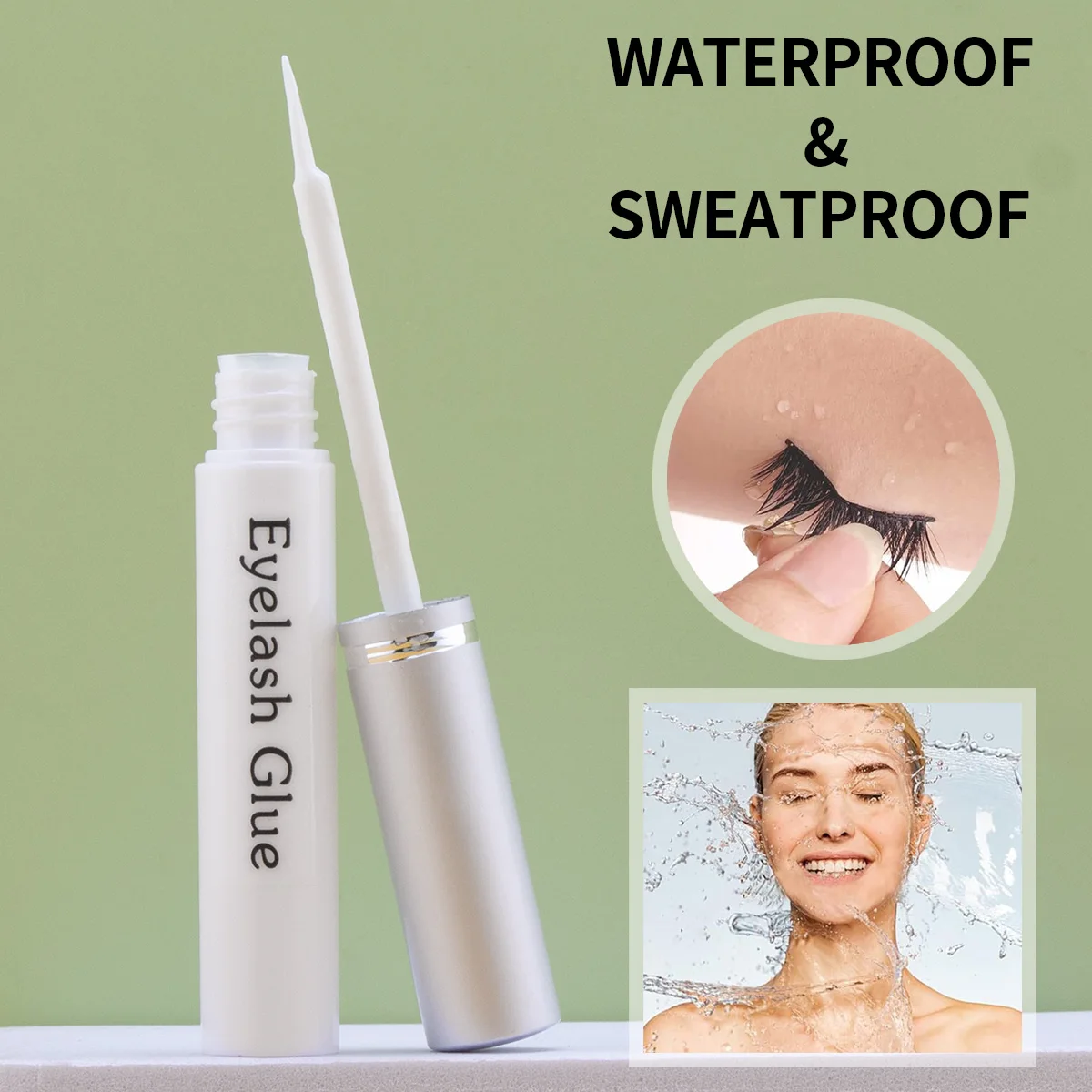 กาวติดขนตาปลอมแห้งเร็วที่มองไม่เห็นโปร่งใส self-grafting ขนตาเหนียวอ่อนไม่ระคายเคืองที่ถอดออกได้ทิ้ง