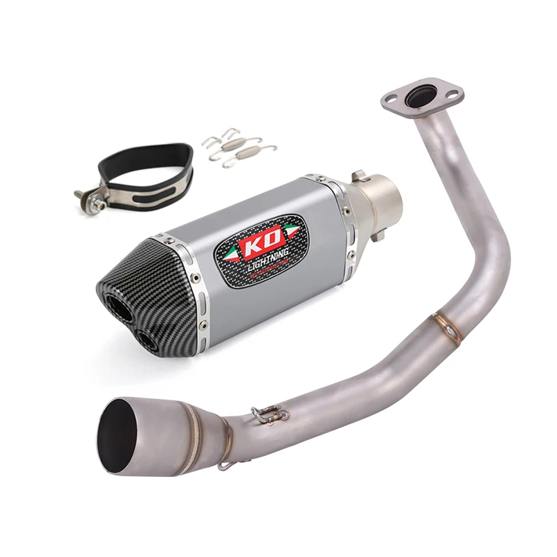 Slip On For Honda Navi 110 2017-2025 Exhaust System Header Link Pipe 51mm Aluminum Tail Muffler Dual Outlet Stainless Steel Tube