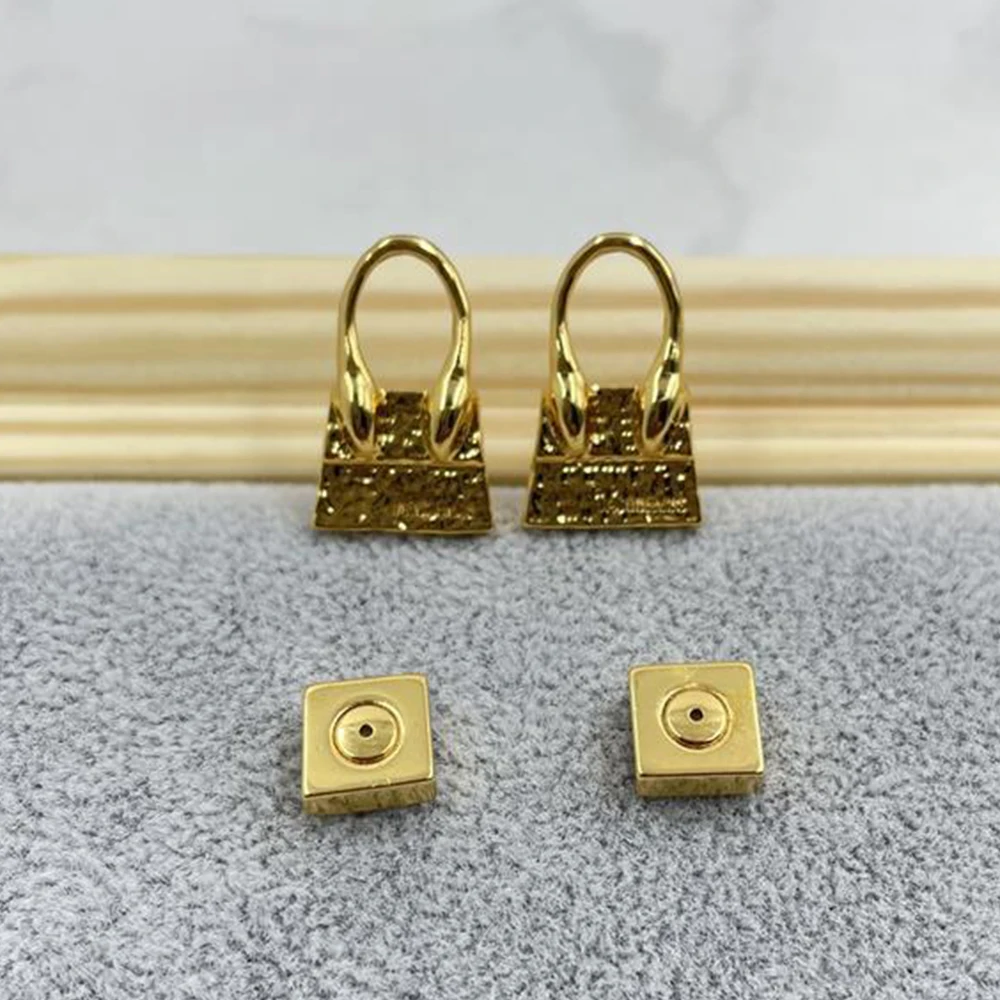 

Free shippings Trendy Fashion Brass gold-plating irregular bag Earrings for women's Girl party gift Jewelry accessory