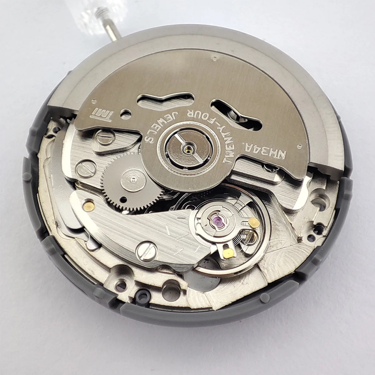 NH34A Movimento GMT Novo 24 jóias Mão Esquerda NH34 Função Data Relógio Mecânico Automático Movimento de Alta Precisão 9 horas Coroa