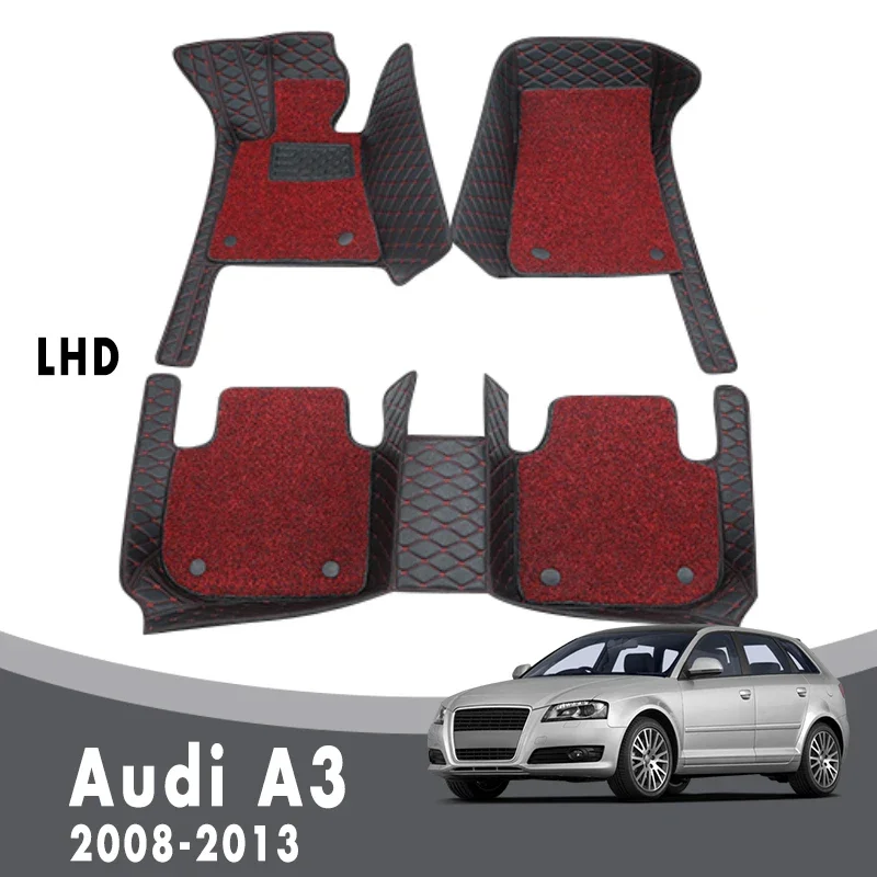 

Double Layer Wire Loop Carpets For Audi A3 2013 2012 2011 2010 2009 2008 Car Floor Mats Interior Accessories Custom Protector