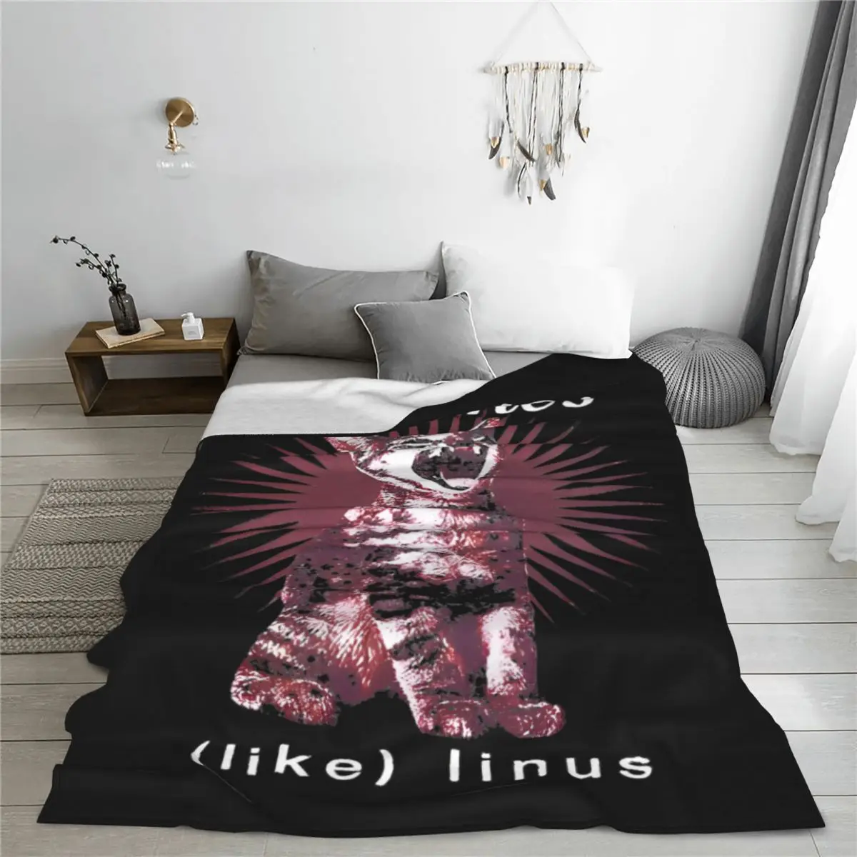 Deftones Cat Blanket Metal Punk Rock Music Flannel Funny Warm Throw Blanket for Home Winter