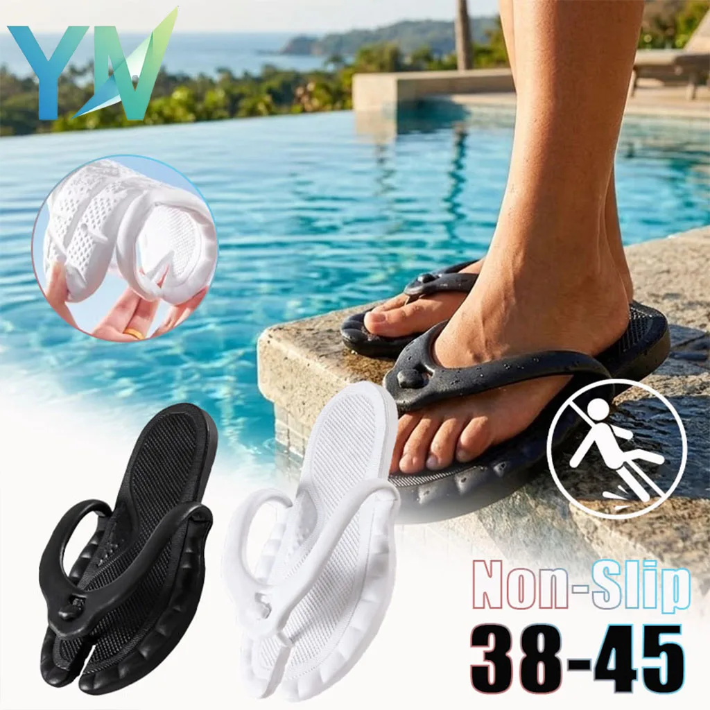 

Foldable Travel Slippers Unisex Lightweight Non Slip Flip Flops for Bath Swimming Beach Gym Hotel Business Trip Outdoor