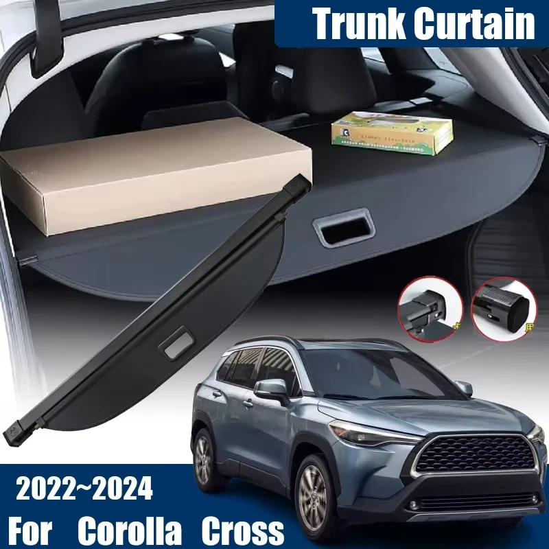 For Toyota Corolla Cross XG10 2022 2023 2024 Anti-peeping Car Trunk Cargo Cover Luggage Partition Privacy Shades Car Accessories