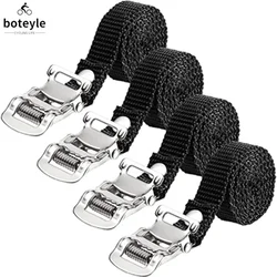 1/2/4pcs Bicycle Pedal with Bicycle Universal Replacement Pedal Strap Fitness Dog Mouth Pedal Strap Aluminum Alloy with Feet