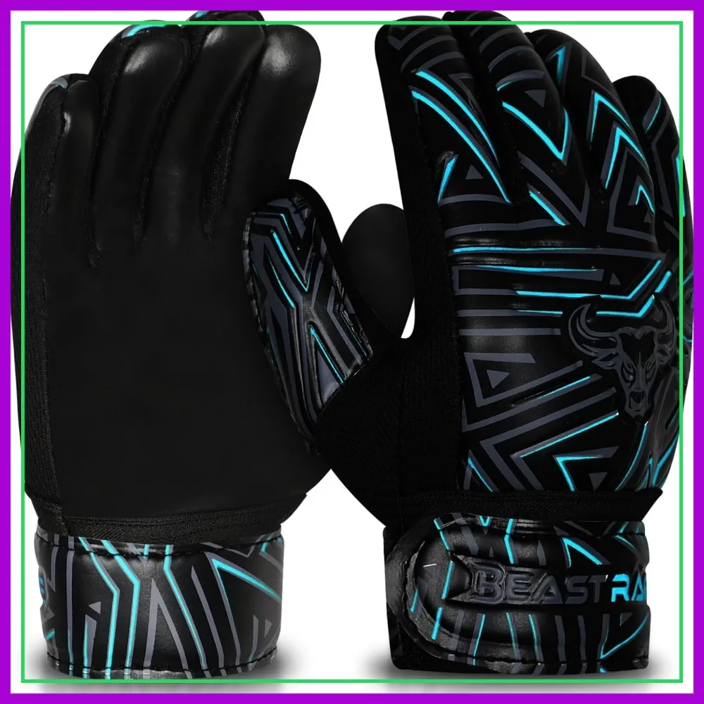 

Youth Soccer Goalie Gloves Anti-Slip 4mm Latex Palm Breathable Mesh Double Wrist Strap