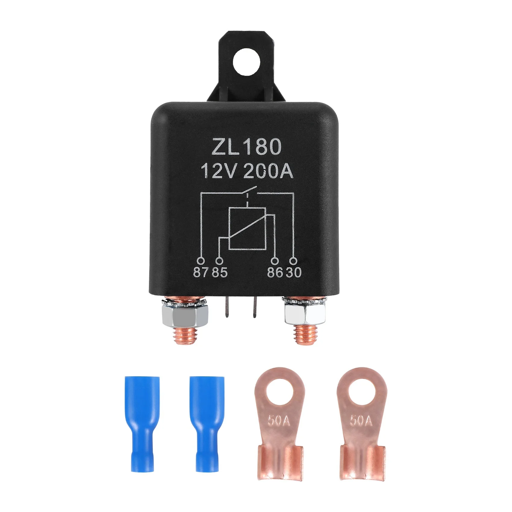 12V 200A Relay Car Truck Engine Automobile Boat Car Heavy Duty Split Charging ZL180 with 2 Pin + 2 Terminal - [1 Set]