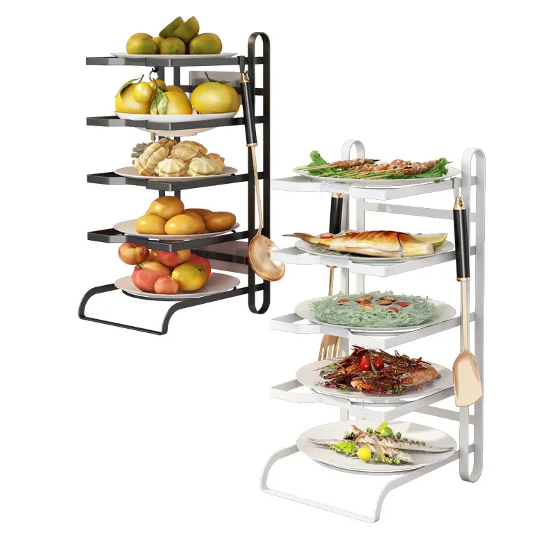 Kitchen preparation shelf, wall mounted multi-layer, household multifunctional hot pot dish tray, storage rack