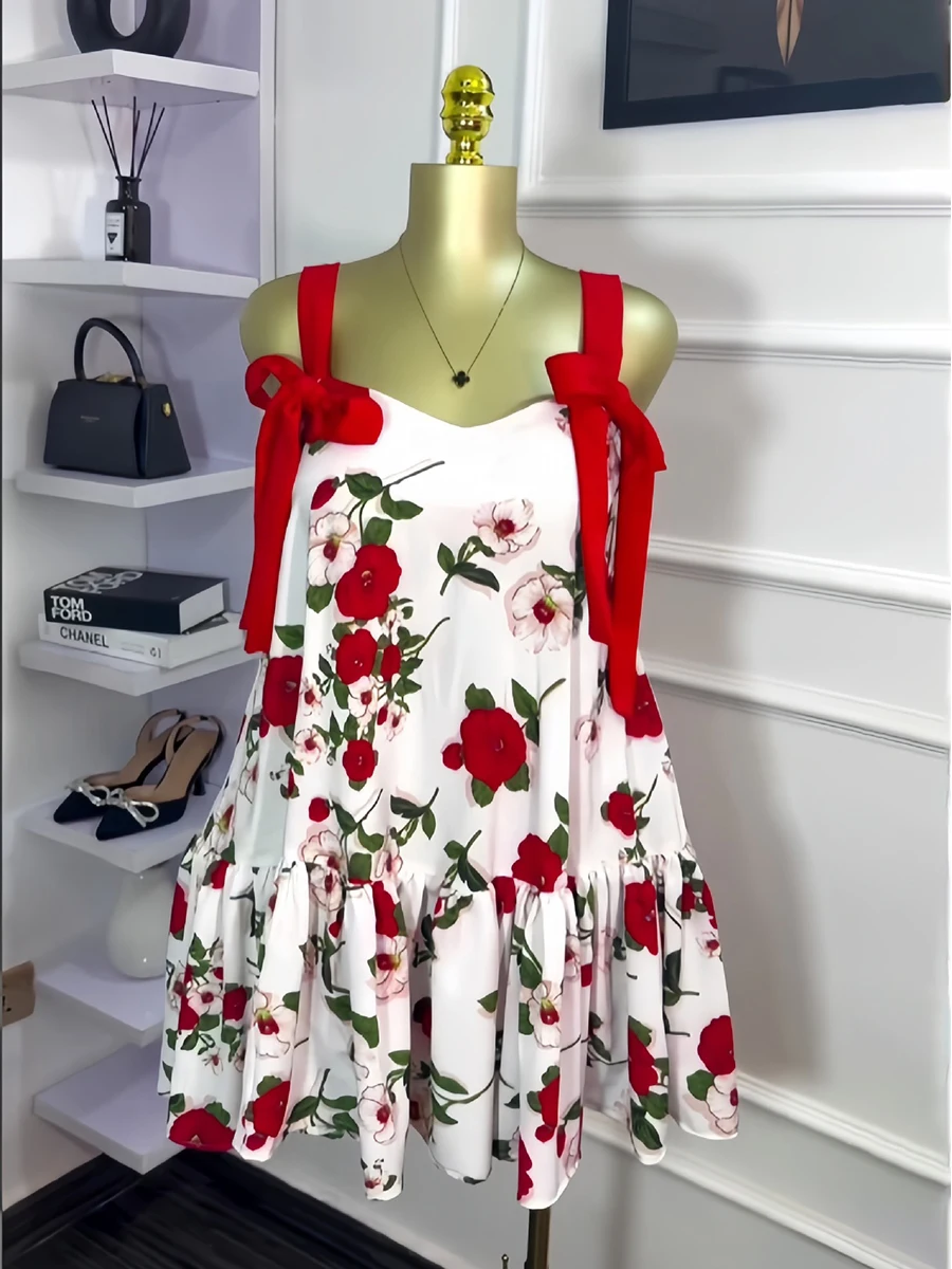 ZIML ضرب اللون تقسم Bowknot تونك فستان Lline للنساء ساحة طوق بلا أكمام عالية الخصر تقسم طيات فستان أنثى جديد