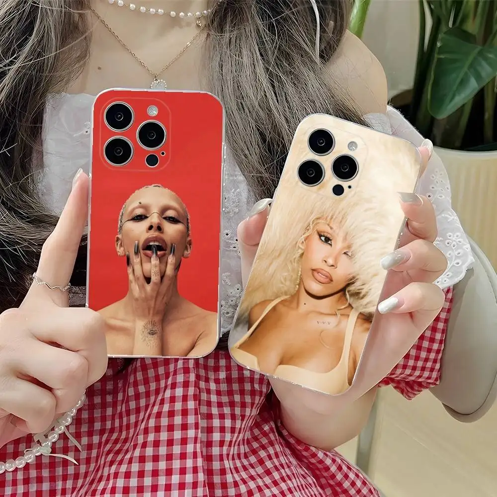 

Singer D-Doja C-Cat Phone Case For iPhone 16,15,14,13,12,11 Plus,Pro,Max,XR,XS,Plus,E,SE4,Mini Transparent Soft Cover