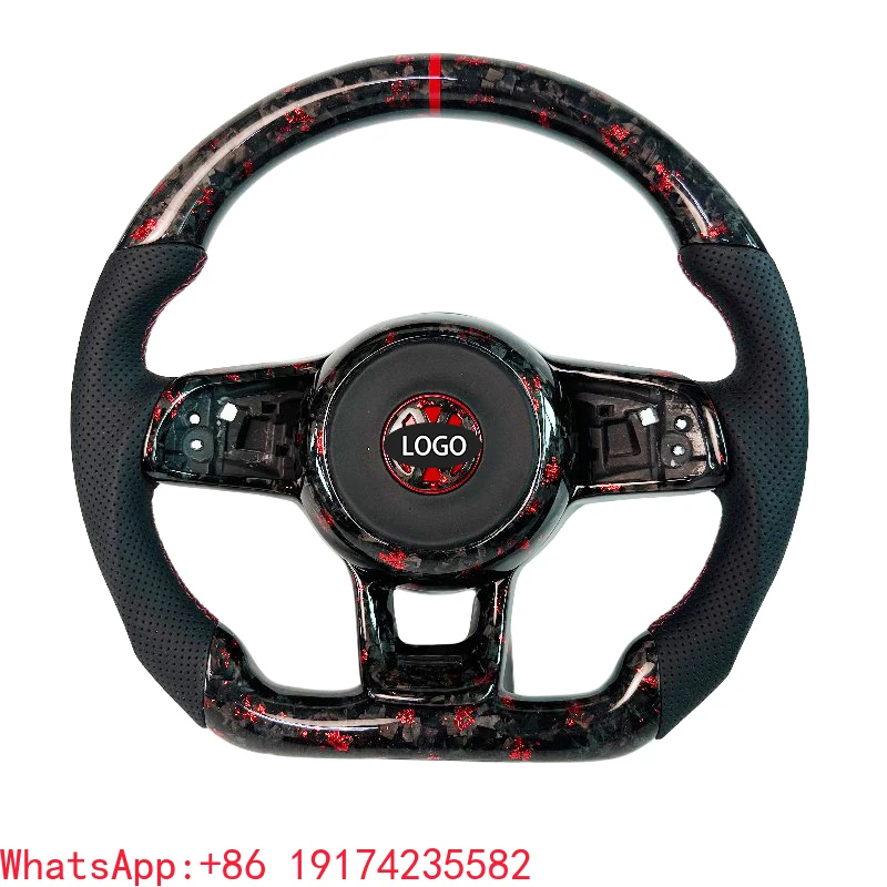 

Red Forged Carbon Fiber Car Steering Wheel for Volkswagen Golf Mk7 7.5 Steering Wheel GTI GTS GTD GTE R R Line Polo GTI MK7