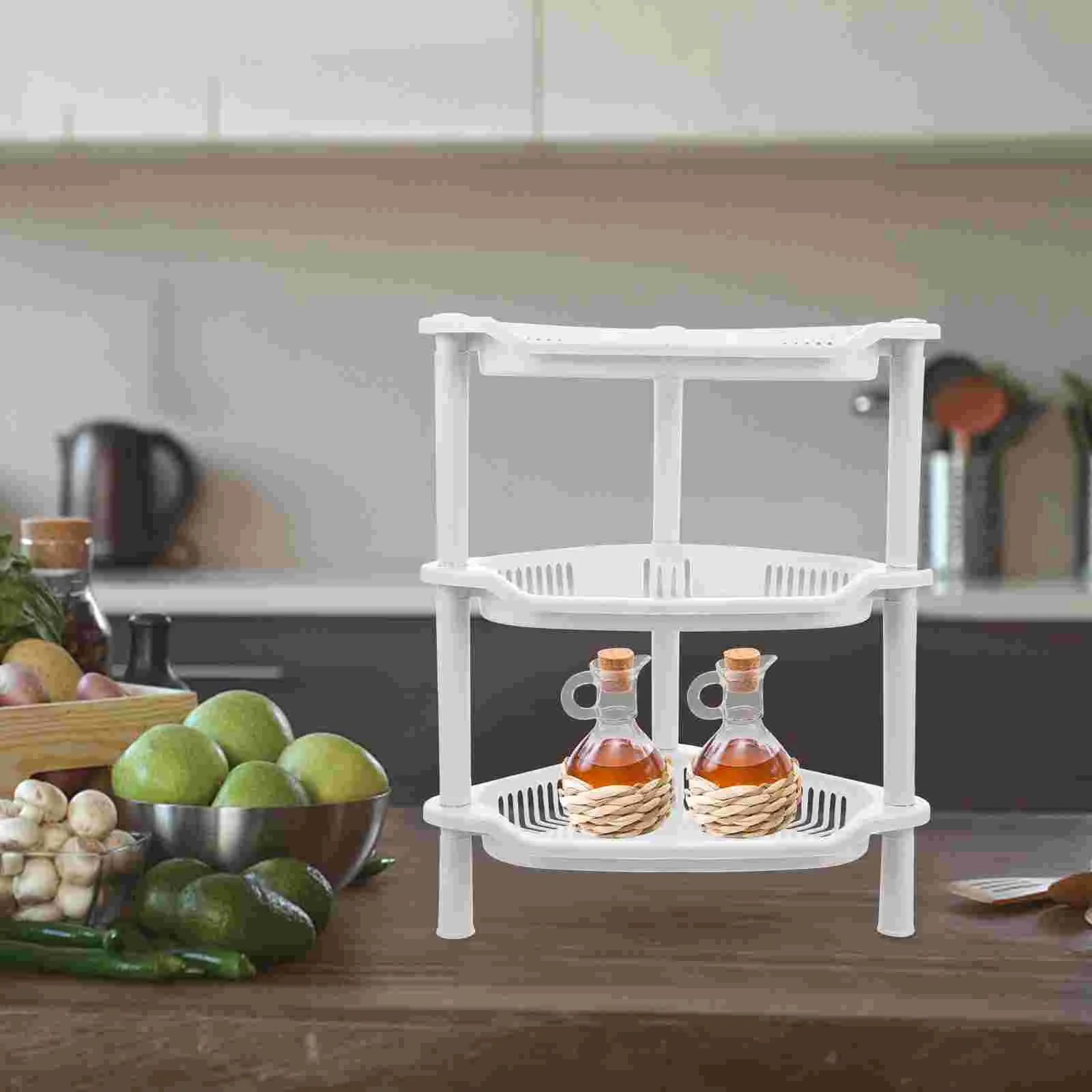 

3 Layer Bathroom Shelves Fall to The Ground Corner Shelf Organizer Desk Stand Rack