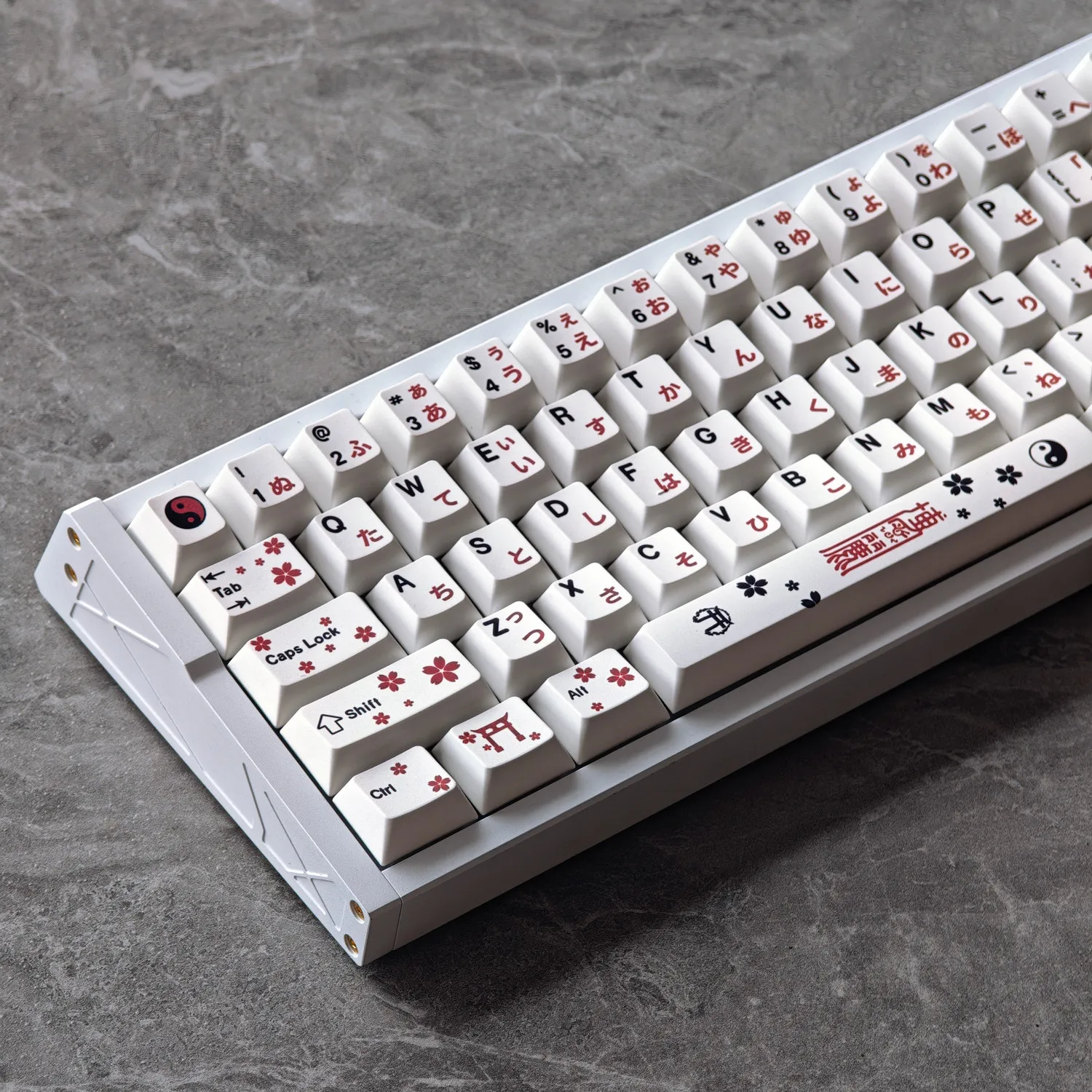 Hakurei Reimu Keycaps PBT Dye Sublimation Cherry Touhou Project Anime 73 97 Keys White for Mechanical Keyboard AULA F75 Ajazz