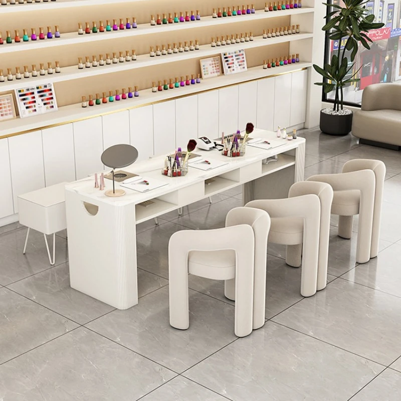 

Nordic marble manicure table with dust collector white minimalist nail desk professional modern table pour manucure furniture
