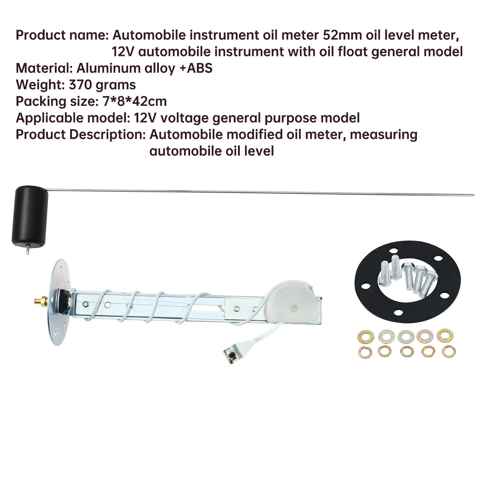 Universal Car Fuel Gauge with Fuel Float Sensor 240~33ohm 52MM Pointer Gauge for Fuel Modification Accessories Parts - view 4