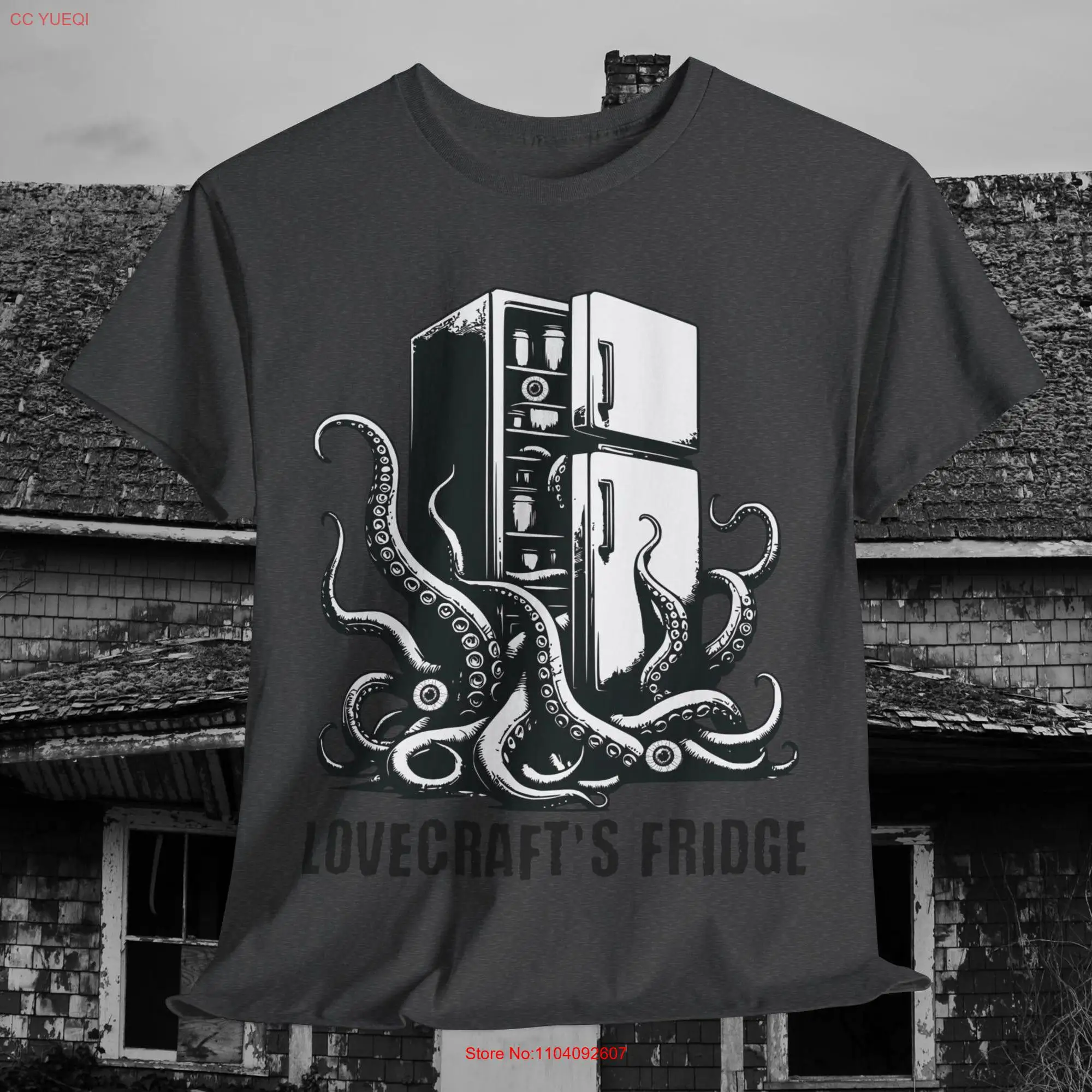 Lovecraft's Fridge T shirt Lovecraft tentacles eyes monsters horror vintage long or short sleeves