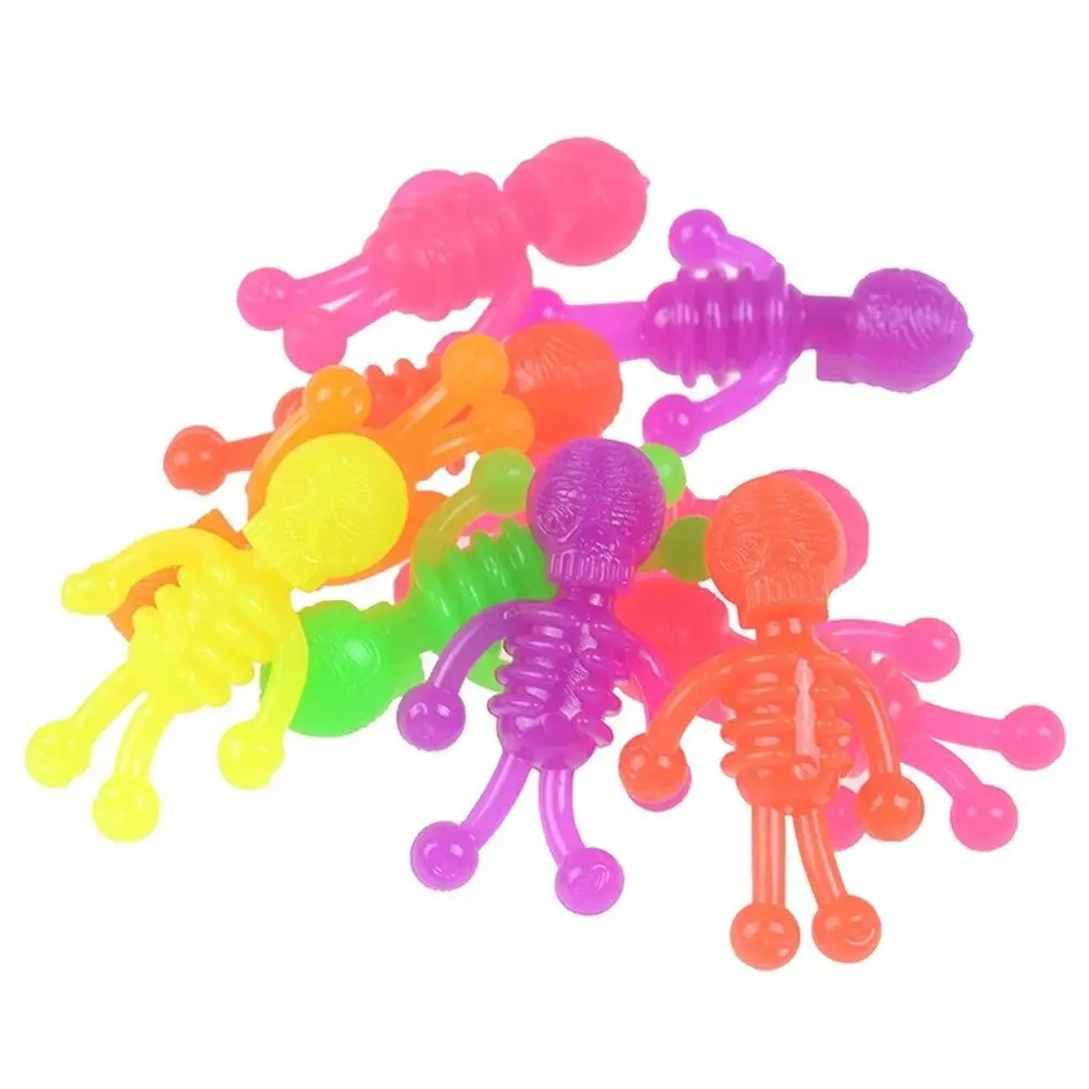 10Pcs Plastic Soft Rubber TPR Zombie Model Stress Relief Fun Joke Toys Kids Small Skeleton Zombie Squeeze Toys Children's Gifts