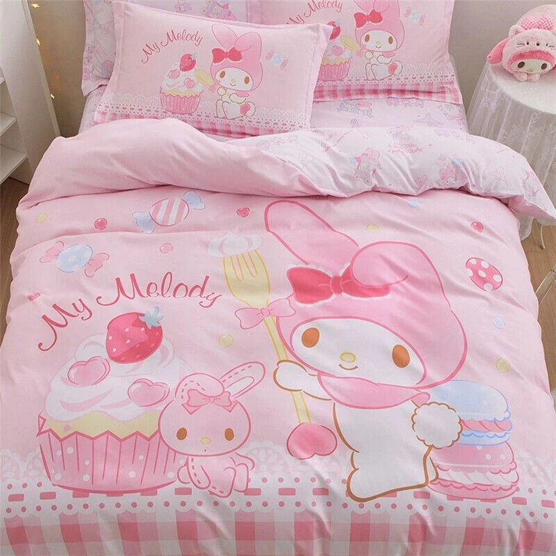 Imagem -06 - Conjunto de Cama dos Desenhos Animados para Meninos e Meninas Adolescentes Capa de Edredão Tamanho Único e Duplo Minha Melodia Decoração do Quarto Presentes Infantis Novo Moda Pcs Pcs