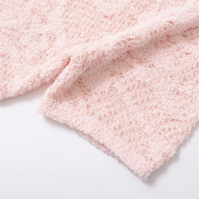 KEYANKETIAN 2025 летний новый женский вязаный топ с жаккардовым декором, милый стиль, тонкий пуловер с круглым вырезом и короткими рукавами